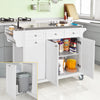 SoBuy FKW33-W Köksö på hjul med rostfri bänkskiva – 3 lådor, justerbara hyllor & smart förvaring
