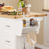 SoBuy FKW41-WN Rullbord med Utdragbar Arbetsyta – Mobilt Köksö med 2 Lådor & Justerbara Hyllor – Perfekt För Kök eller Matrum (130 x 46 (+ 25) x 91 cm)
