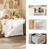 SoBuy FKW41-WN Rullbord med Utdragbar Arbetsyta – Mobilt Köksö med 2 Lådor & Justerbara Hyllor – Perfekt För Kök eller Matrum (130 x 46 (+ 25) x 91 cm)