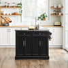 SoBuy FKW71-II-SCH Köksö på hjul 115x92x(46–71) cm – Utdragbar Arbetsyta +25 cm, 2 Lådor, 360° Hjul, 100 kg – Svart