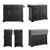 SoBuy FKW71-II-SCH Köksö på hjul 115x92x(46–71) cm – Utdragbar Arbetsyta +25 cm, 2 Lådor, 360° Hjul, 100 kg – Svart