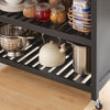 SoBuy FKW74-SCH Serveringsvagn med hjul – Köksvagn, Förvaringsmöbel, Liten Mikrovågsvagn, Låg Köksbänk, Arbetsyta 100×60×94 cm – Svart