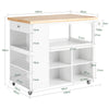 SoBuy FKW97-WN Serveringsvagn med hjul – Kökshylla med arbetsyta 108x60x90 cm – Förvaring, köksö, multifunktionell låg möbel för inomhus och utomhusbruk