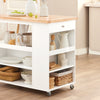 SoBuy FKW97-WN Serveringsvagn med hjul – Kökshylla med arbetsyta 108x60x90 cm – Förvaring, köksö, multifunktionell låg möbel för inomhus och utomhusbruk