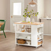 SoBuy FKW97-WN Serveringsvagn med hjul – Kökshylla med arbetsyta 108x60x90 cm – Förvaring, köksö, multifunktionell låg möbel för inomhus och utomhusbruk