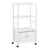 SoBuy FRG12-W Köksförvaring på hjul i trä, Serveringsvagn för kök