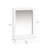 SoBuy FRG129-W Väggskåp för Badrum med Spegel och Inbyggd Hylla - Kompakt Förvaringsmöbel för Badrum, WC, Tvättstuga – Vit 40x49x10 cm