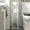 SoBuy Toalettrullehållare med 1 dörr Badrumsskåp golvstående FRG135-W