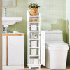SoBuy Toalettrullehållare med 1 dörr Badrumsskåp golvstående FRG177-W