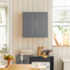SoBuy FRG231-DG Väggskåp Badrum Hängskåp med Justerbar Hylla och Dörr Kompakt Väggförvaring för Badrum, WC eller Kök Grå 60x30x60 cm