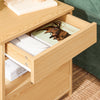 SoBuy sovrum sängbord med 2 lådor i trälook Avlastningsbord FRG258-N
