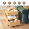 SoBuy sovrum sängbord med 2 lådor i trälook Avlastningsbord FRG258-N