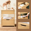 SoBuy sovrum sängbord med 2 lådor i trälook Avlastningsbord FRG258-N