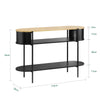 SoBuy FSB102-SCH konsolbord, hallkonsol av trä och metall, konsolbord med förvaringsfack, industriell design, konsol för hall, vardagsrum eller kontor, 110 × 39 × 76 cm svart