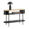 SoBuy FSB102-SCH konsolbord, hallkonsol av trä och metall, konsolbord med förvaringsfack, industriell design, konsol för hall, vardagsrum eller kontor, 110 × 39 × 76 cm svart