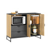 SoBuy FSB103-N Kökskåp Sideboard Byrå med mikrovågsfack (Ø6 cm) och jalusidörr – mikrovågsskåp, bufféskåp, multifunktionsskåp för kök & vardagsrum, ek-svart 107×40×85 cm