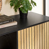 SoBuy FSB103-N Kökskåp Sideboard Byrå med mikrovågsfack (Ø6 cm) och jalusidörr – mikrovågsskåp, bufféskåp, multifunktionsskåp för kök & vardagsrum, ek-svart 107×40×85 cm