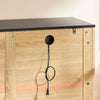 SoBuy FSB103-N Kökskåp Sideboard Byrå med mikrovågsfack (Ø6 cm) och jalusidörr – mikrovågsskåp, bufféskåp, multifunktionsskåp för kök & vardagsrum, ek-svart 107×40×85 cm