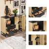 SoBuy FSB103-N Kökskåp Sideboard Byrå med mikrovågsfack (Ø6 cm) och jalusidörr – mikrovågsskåp, bufféskåp, multifunktionsskåp för kök & vardagsrum, ek-svart 107×40×85 cm