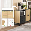 SoBuy FSB103-N Kökskåp Sideboard Byrå med mikrovågsfack (Ø6 cm) och jalusidörr – mikrovågsskåp, bufféskåp, multifunktionsskåp för kök & vardagsrum, ek-svart 107×40×85 cm