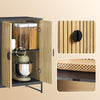 SoBuy FSB103-N Kökskåp Sideboard Byrå med mikrovågsfack (Ø6 cm) och jalusidörr – mikrovågsskåp, bufféskåp, multifunktionsskåp för kök & vardagsrum, ek-svart 107×40×85 cm