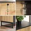 SoBuy FSB103-N Kökskåp Sideboard Byrå med mikrovågsfack (Ø6 cm) och jalusidörr – mikrovågsskåp, bufféskåp, multifunktionsskåp för kök & vardagsrum, ek-svart 107×40×85 cm