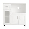 SoBuy Kökshylla Mikrovågsskåp Köksskåp med hjul Sideboard FSB78-W