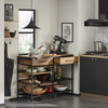 SoBuy FSB85-PF Industriell köksbuffé med öppna hyllor, lådor och vinställ – Förvaringsmöbel med mikrovågsutrymme – för kök, vardagsrum eller hall 120x91x45 cm Brun