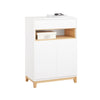 SoBuy FSB97-WN Förvaringsmöbel för Entré och Kök – Buffé med Låda, Justerbara Hyllor och Dubbel Dörr – För Entré, Vardagsrum eller Kök – Modern Design, 80kg Belastning, 60x34x85 cm