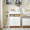 SoBuy FSB97-WN Förvaringsmöbel för Entré och Kök – Buffé med Låda, Justerbara Hyllor och Dubbel Dörr – För Entré, Vardagsrum eller Kök – Modern Design, 80kg Belastning, 60x34x85 cm