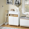SoBuy FSB97-WN Förvaringsmöbel för Entré och Kök – Buffé med Låda, Justerbara Hyllor och Dubbel Dörr – För Entré, Vardagsrum eller Kök – Modern Design, 80kg Belastning, 60x34x85 cm