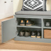 SoBuy FSR131-HG Bänk för Skor med Sittdyna och Förvaring – Modern Skoförvaring med 2 Dörrar, För Hall, Entré eller Sovrum, Grå, 90x34x46 cm