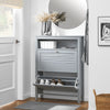 SoBuy Skoskåp med 2 fack Smal skohylla Hallmöbel med förvaring FSR152-HG