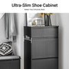 SoBuy FSR165-SCH Skobänk med Förvaring och Sittdyna – 2 Fällbara Luckor, 60 × 24 × 54 cm | Svart