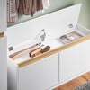 SoBuy FSR171-W Skobänk Hallmöbel Förvaringsbänk för Skor – 2 Fällluckor + Övre Fack + Kapacitet 240 kg – för Hall, Vardagsrum, Sovrum – 104x30x47 cm Vit