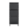 SoBuy FSR177-H-SCH Skohylla med 3 Luckor, Modern Skåp för Skor, Kompakt Skoförvaring, Smalt Skåp för Liten Entré eller Hall 50x19x130 cm, Svart