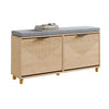 SoBuy FSR211-N shoe bench with seat for large shoes EU 47 - shoe cabinet with bench narrow - hall, small apartments, wooden look 100x24x50 cm