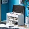 SoBuy FSR25-HG Skohållare med Förvaring – Bänk med Bekväm Sits för Entré – 2 Våningar Förvaring för Skor – Grå, 60x30x44 cm, 120 kg