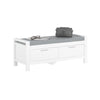 SoBuy FSR74-W Skohylla med Sittbänk – Förvaring med Stängda Lådor och Bekväm Kudde – Skoförvaring för Hall, Vardagsrum eller Sovrum – Vit, 100x40x40 cm