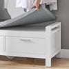 SoBuy FSR74-W Skohylla med Sittbänk – Förvaring med Stängda Lådor och Bekväm Kudde – Skoförvaring för Hall, Vardagsrum eller Sovrum – Vit, 100x40x40 cm