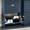 SoBuy FSR78-B Skoskåp med 2 fällbara luckor, entréskåp för skor, skoförvaring för 8 par, för hall, entré, 54x24x83 cm, Blå