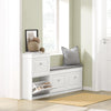 SoBuy FSR78-W Skohylla med 2 Lådor, Förvaring för Skor, Skåp för Entré, Rymmer 8 Par Skor, 54x24x83 cm, Vit