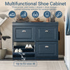 SoBuy FSR79-B Skoskåp med 4 Fällbara Luckor – FSC-certifierat, 16 Par, 105×24×83 cm | Blå