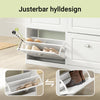 SoBuy FSR79-W Skoskåp med 4 fällbara luckor, skoförvaring för hall/entré, rymmer upp till 16 par skor, 105x24x83 cm, Vit