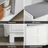 SoBuy FSR86-W Skobänk med 2 Skjutdörrar 114x40x53 cm – 5 cm Dyna, 150 kg, MDF (E1), Halkfria Fötter, Hall & Sovrum – Vit