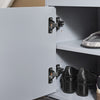 SoBuy FSR96-DG Skobänk med Förvaringsskåp – 2 Dörrar, 3 Justerbara Hyllor, Stoppad Sittyta – Modern Skoförvaring för Hallen, 150 kg, Grå 100x34x47 cm
