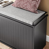 SoBuy FSR98-XL-SCH sittbänk med förvaringsutrymme, skobänk med sits, skohylla med förvaringsutrymme, klaff, sittkudde, kan belastas upp till 158 kg, för hall, vardagsrum, 100 x 46 x 26 cm, svart