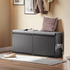 SoBuy FSR98-XL-SCH sittbänk med förvaringsutrymme, skobänk med sits, skohylla med förvaringsutrymme, klaff, sittkudde, kan belastas upp till 158 kg, för hall, vardagsrum, 100 x 46 x 26 cm, svart