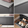SoBuy FSR98-XL-SCH sittbänk med förvaringsutrymme, skobänk med sits, skohylla med förvaringsutrymme, klaff, sittkudde, kan belastas upp till 158 kg, för hall, vardagsrum, 100 x 46 x 26 cm, svart