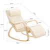 SoBuy Modern gungstol med fotpall, Loungestol, beige, FST16-W